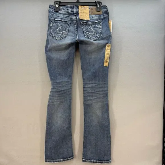 Silver Jeans Women's 26x31 (2) Blue Tuesday Fit Low Slim Boot Western NWT - Picture 2 of 14
